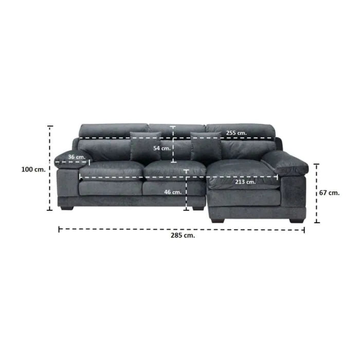 โซฟาเข้ามุมขวา รุ่น Tennessee สีเทา