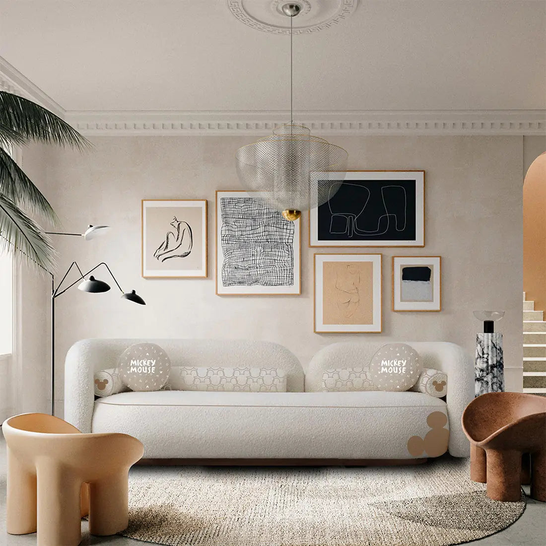 โซฟา 3 ที่นั่ง Disney รุ่น HOME สีครีม