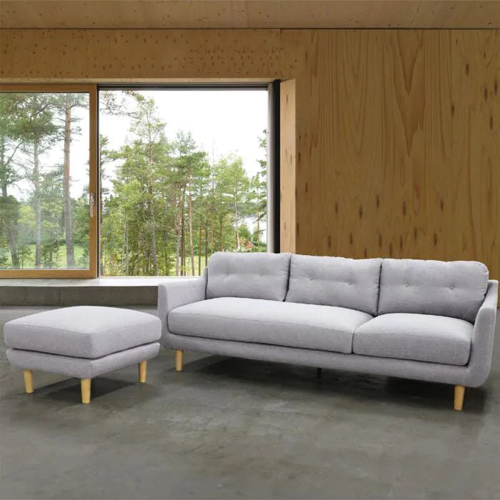 โซฟาเข้ามุม Sofast รุ่น CAPITAL ผ้าสีเทาอ่อน