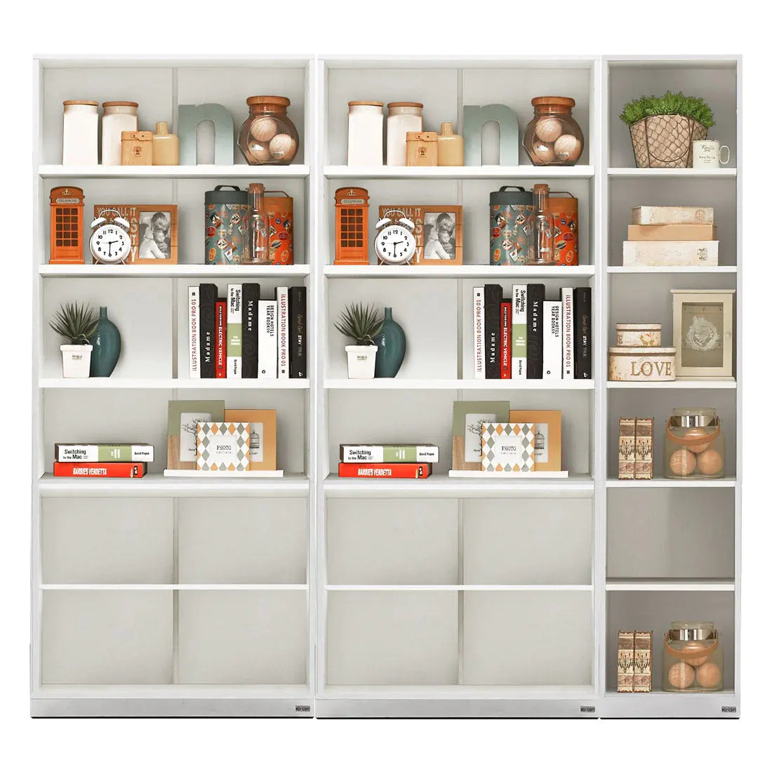 ชุดตู้หนังสือ ขนาด 200 ซม. รุ่น Lybrary สีขาว