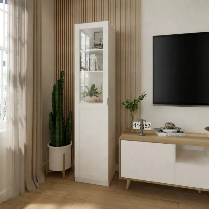 ตู้สูงบานเปิดซ้าย รุ่น JOBIO ขนาด 40 cm. สีขาว